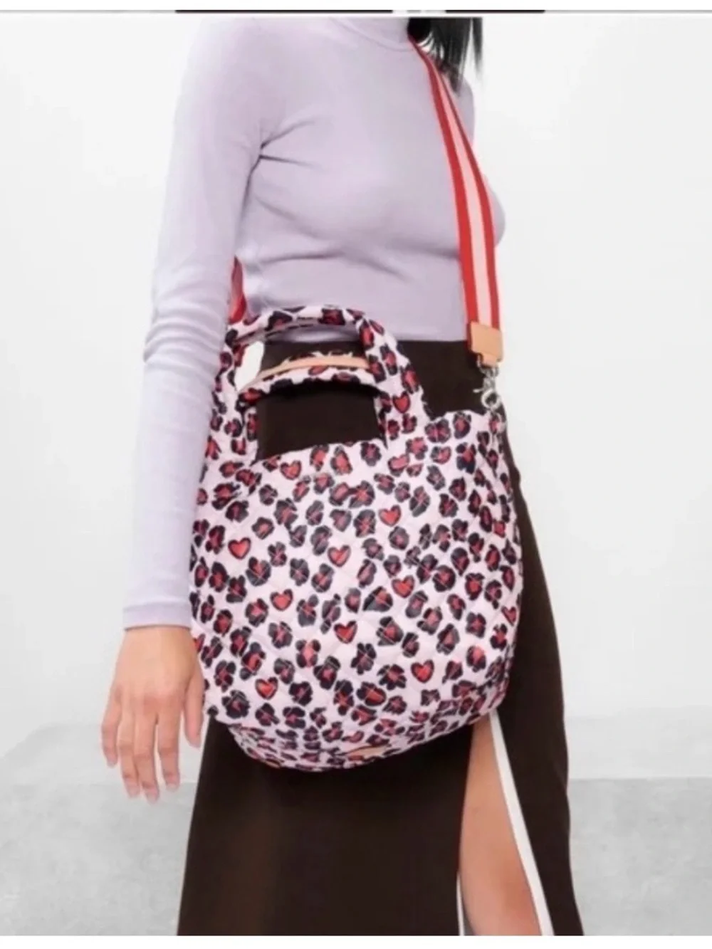 NWOT MZ WALLACE Heart Leopard Metro Small Convertible Backpack, limited print